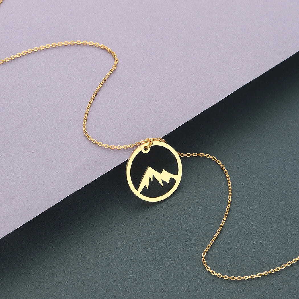 Collar con Colgante de Montaña para Hombre o Mujer oro