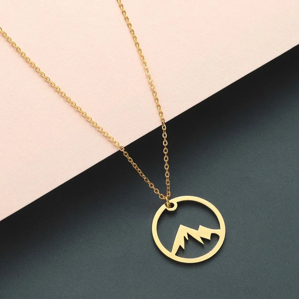Collar con Colgante de Montaña para Hombre o Mujer oro