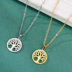 Collar con Colgante Redondo Árbol de la Vida para Hombre o Mujer 