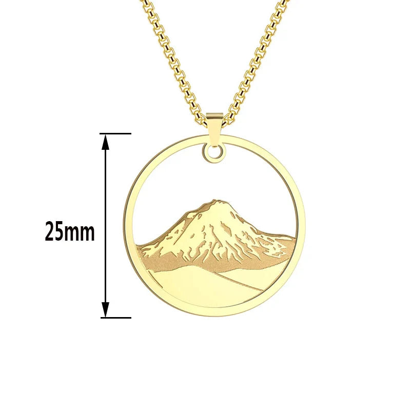 Collar con Colgante Redondo Montaña