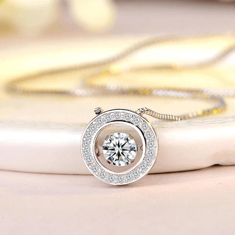 Collar con Colgante Giratorio Anti-estrés de Circón