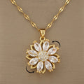 Collar con Colgante Giratorio Flor Antiestrés para Mujer