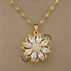 Collar con Colgante Giratorio Flor Antiestrés para Mujer
