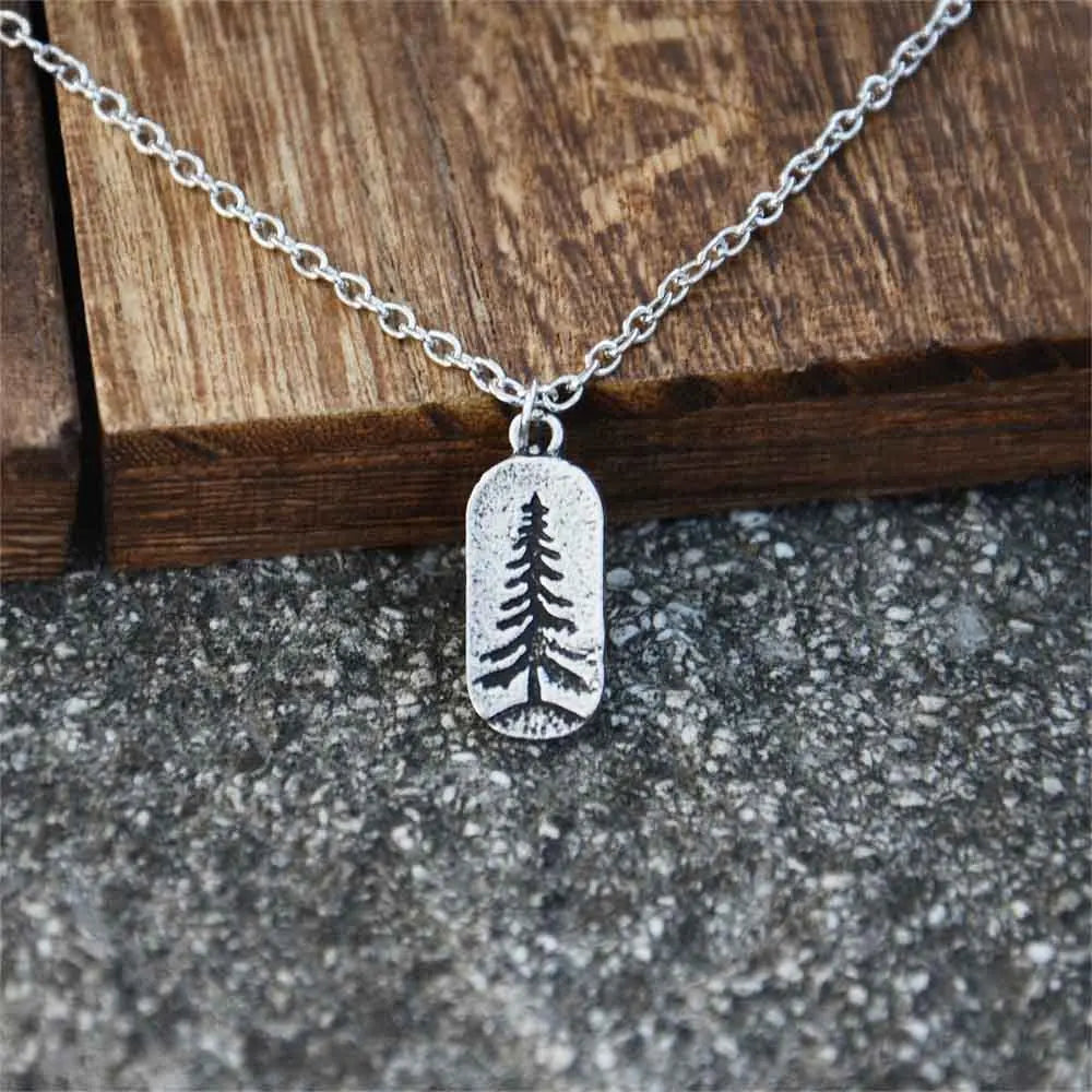 Collar con Colgante de Árbol de Navidad de plata