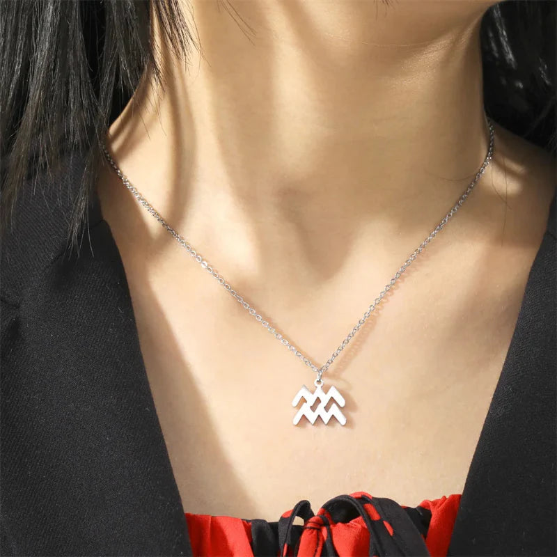 Collar con Colgante Dorado Signo del Zodiaco