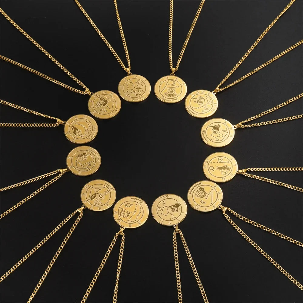 Collar con Colgante del Signo Zodiacal Astrológico para Hombre o Mujer