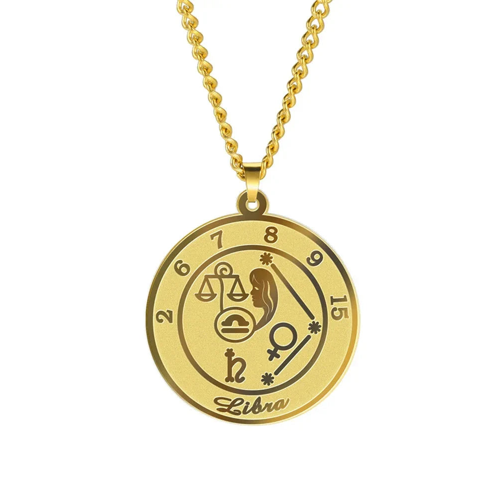 Collar con Colgante del Signo Zodiacal Astrológico para Hombre o Mujer