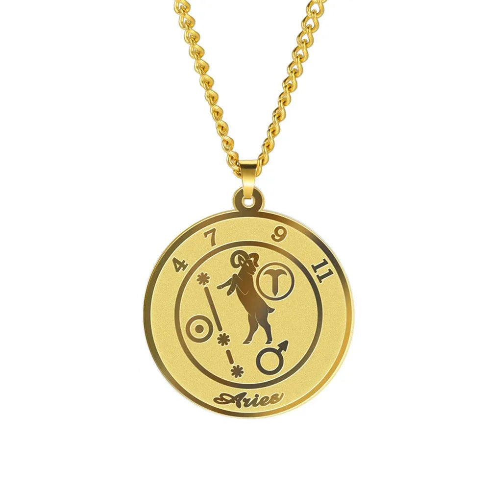 Collar con Colgante del Signo Zodiacal Astrológico para Hombre o Mujer