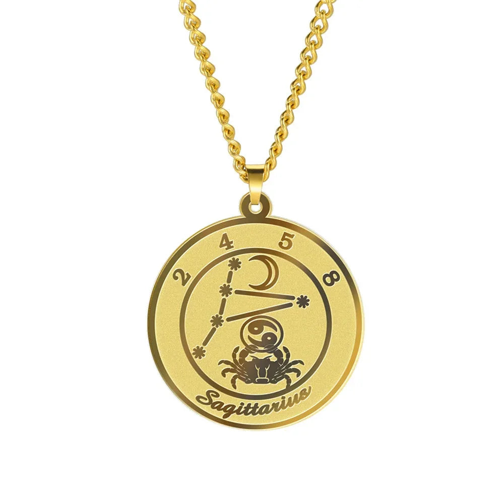 Collar con Colgante del Signo Zodiacal Astrológico para Hombre o Mujer