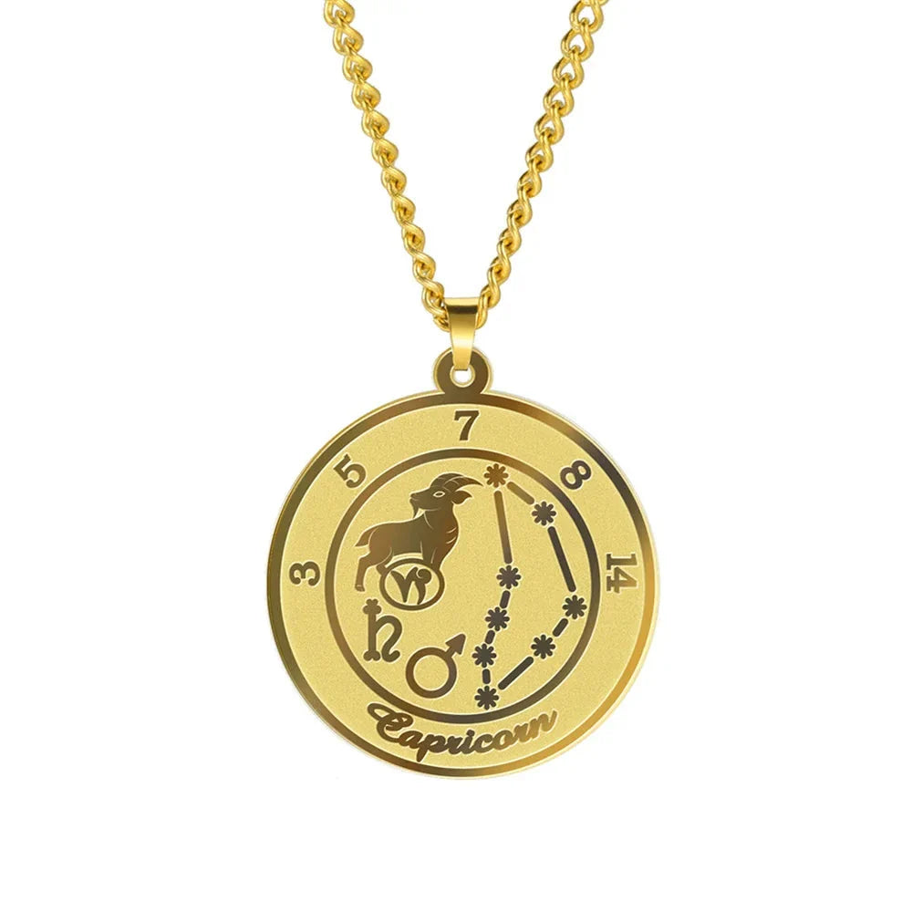 Collar con Colgante del Signo Zodiacal Astrológico para Hombre o Mujer