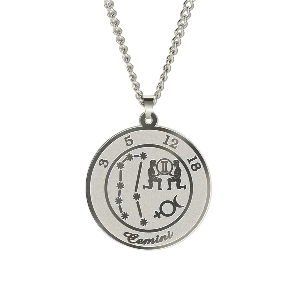 Collar con Colgante del Signo Zodiacal Astrológico para Hombre o Mujer