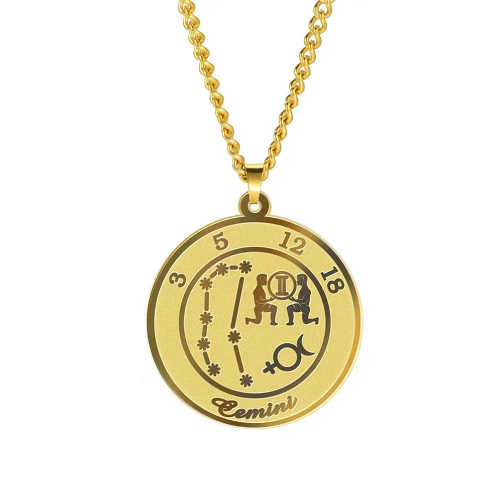 Collar con Colgante del Signo Zodiacal Astrológico para Hombre o Mujer