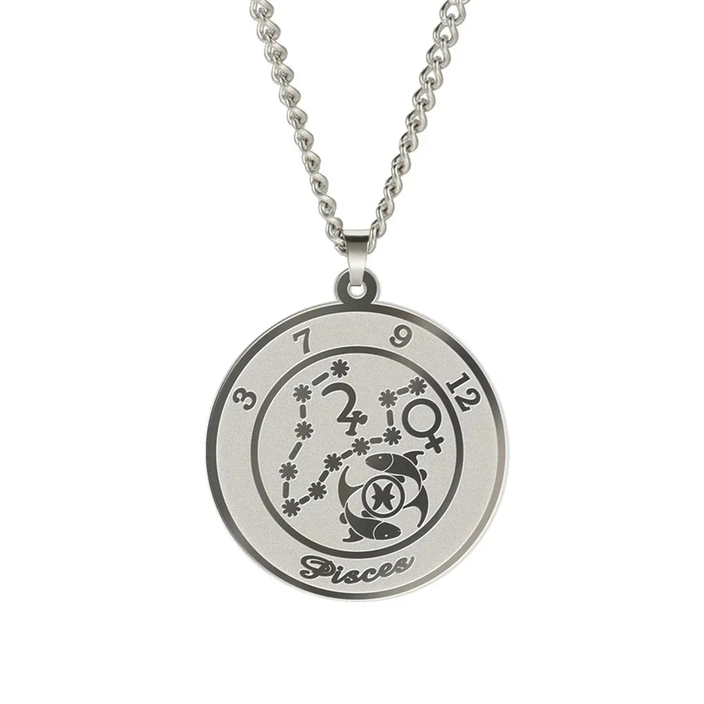 Collar con Colgante del Signo Zodiacal Astrológico para Hombre o Mujer
