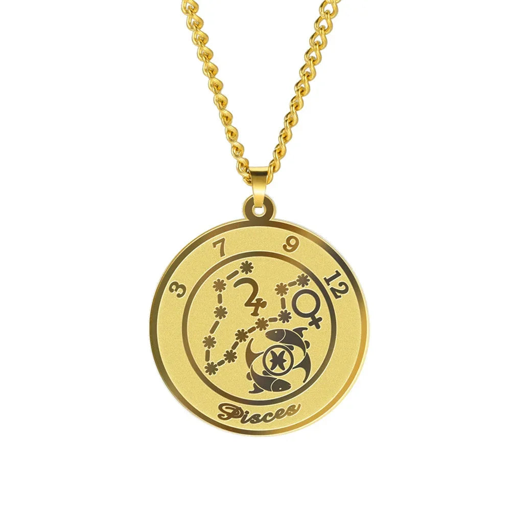 Collar con Colgante del Signo Zodiacal Astrológico para Hombre o Mujer