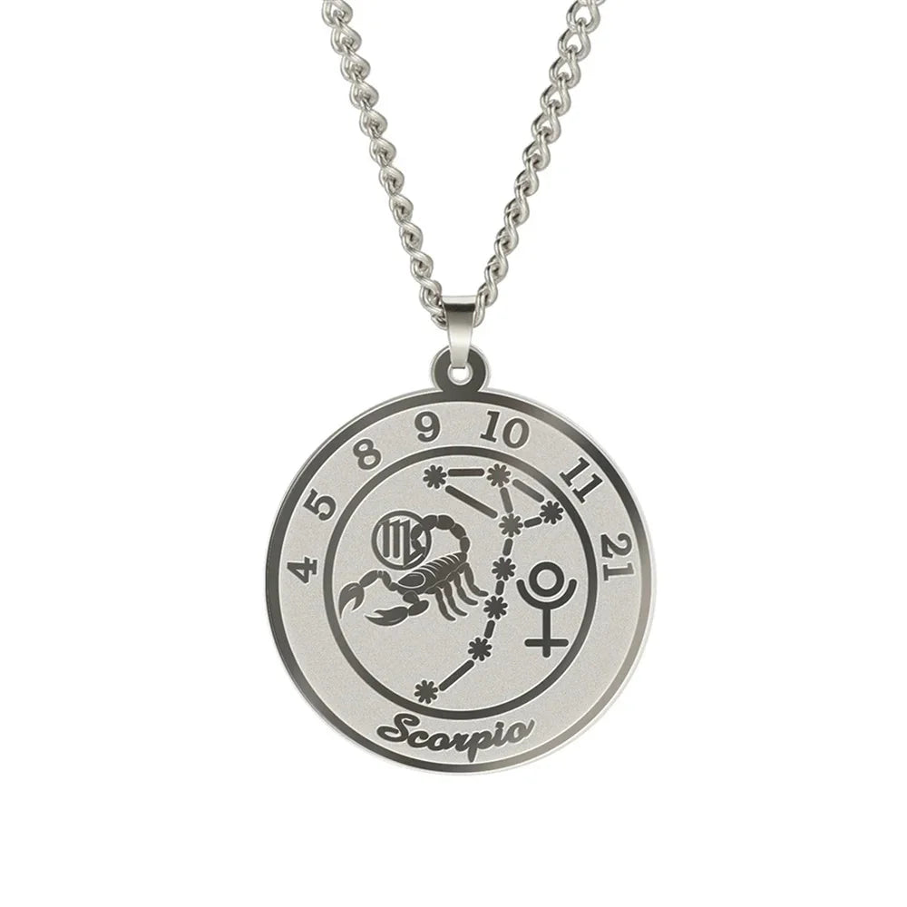 Collar con Colgante del Signo Zodiacal Astrológico para Hombre o Mujer