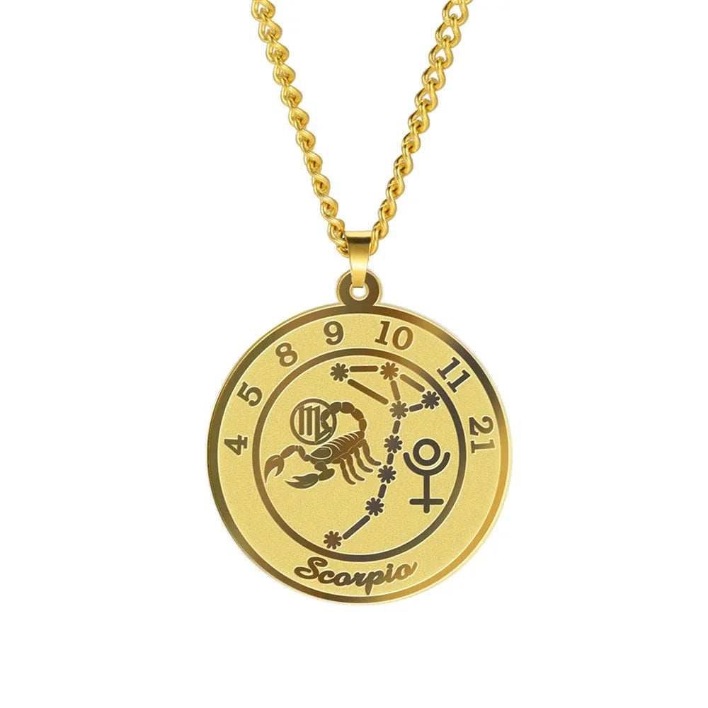 Collar con Colgante del Signo Zodiacal Astrológico para Hombre o Mujer