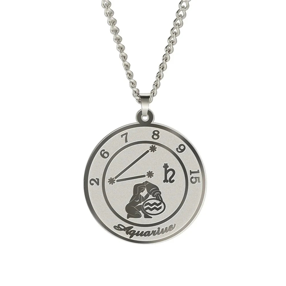Collar con Colgante del Signo Zodiacal Astrológico para Hombre o Mujer