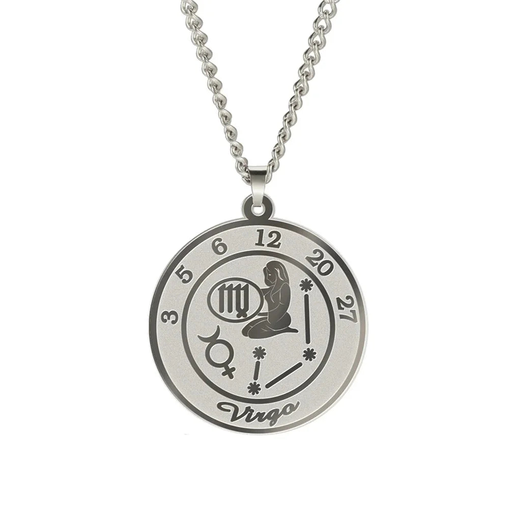 Collar con Colgante del Signo Zodiacal Astrológico para Hombre o Mujer