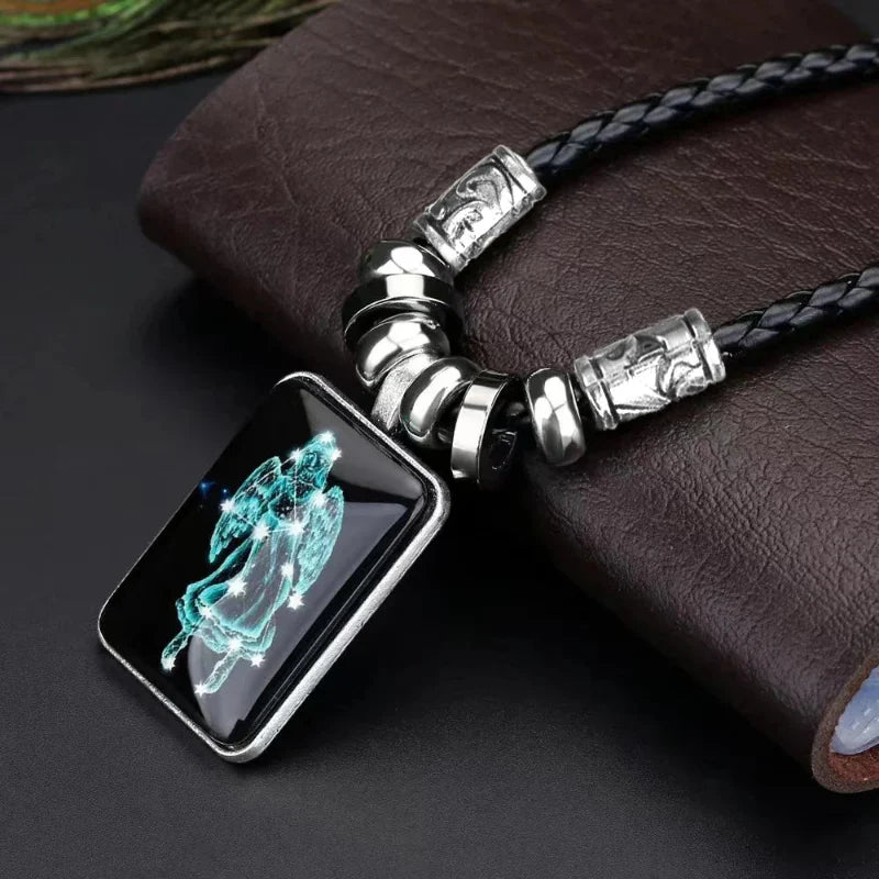 Collar con Colgante de Signo del Zodiaco para Hombre