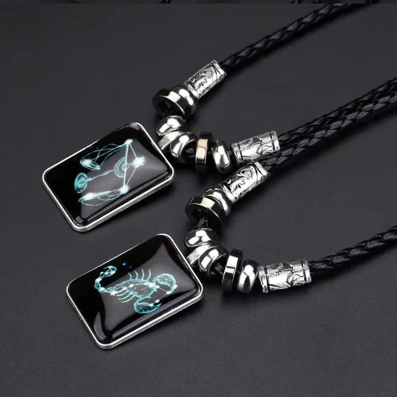 Collar con Colgante de Signo del Zodiaco para Hombre