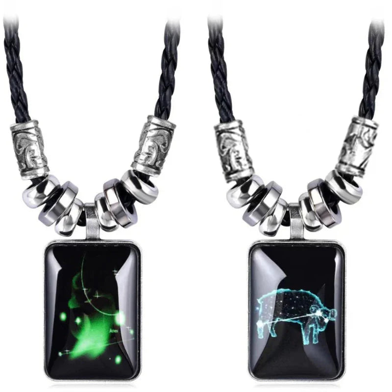 Collar con Colgante de Signo del Zodiaco para Hombre