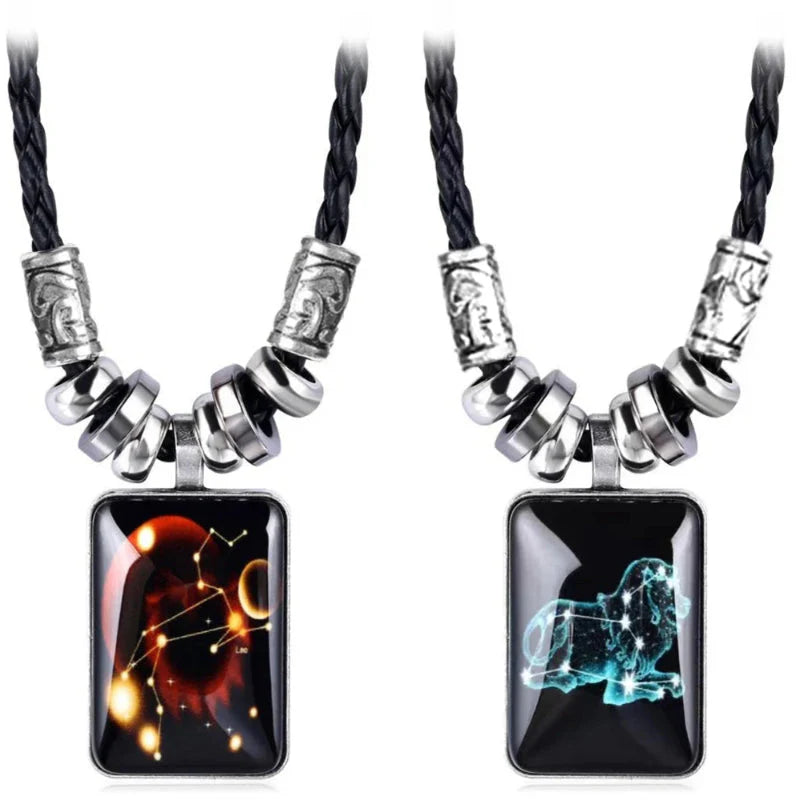 Collar con Colgante de Signo del Zodiaco para Hombre