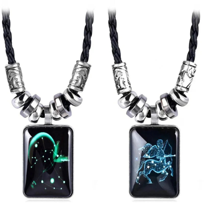 Collar con Colgante de Signo del Zodiaco para Hombre