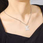 Collar con colgante simbólico bereber "yaz" árabe para mujer en plata