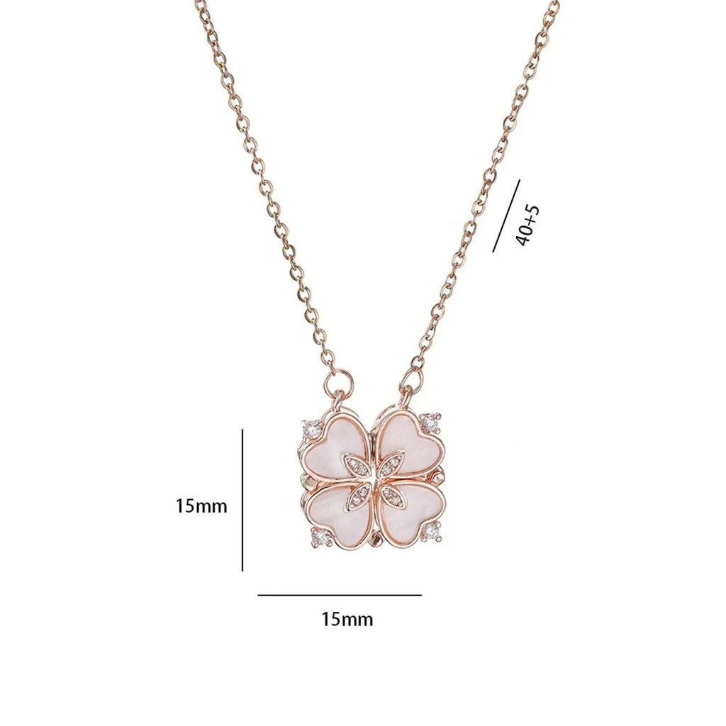 Collar Gargantilla con Colgante de Trébol de 4 Hojas de la Suerte