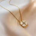 Collar Gargantilla con Colgante de Trébol de 4 Hojas de la Suerte oro