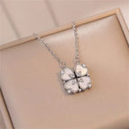 Collar Gargantilla con Colgante de Trébol de 4 Hojas de la Suerte plata