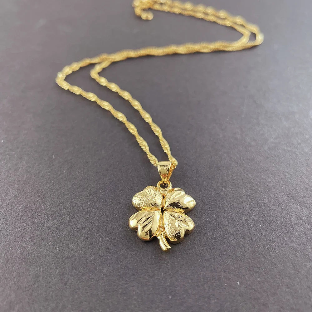 Collar con Colgante de Trébol de 4 Hojas para Mujer