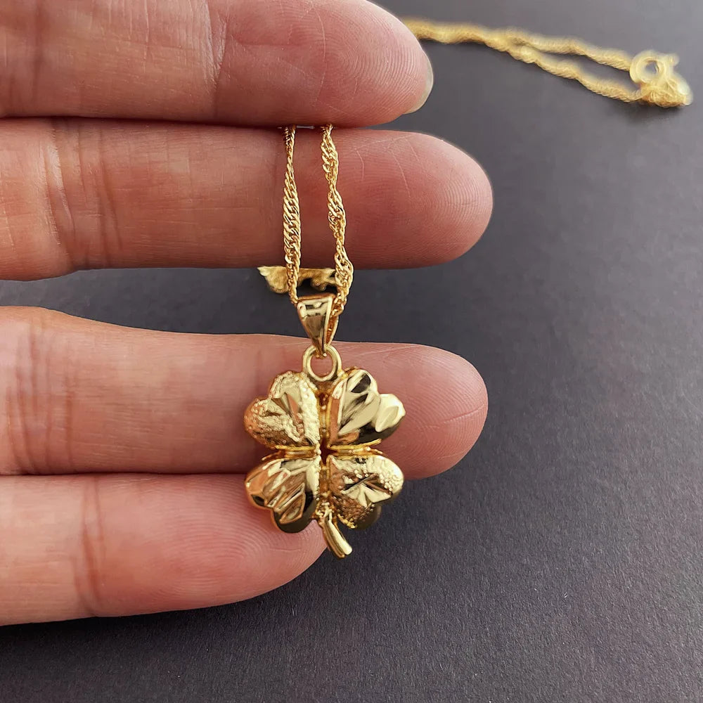 Collar con Colgante de Trébol de 4 Hojas para Mujer