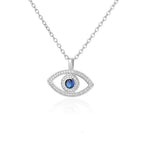 Collar con colgante de circonio Ojo Turco azul de plata