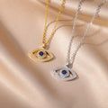 Collar con colgante de circonio Ojo Turco azul de plata