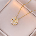 Collar Gargantilla con Colgantes de Corazones y Trébol de 4 Hojas para Mujer oro