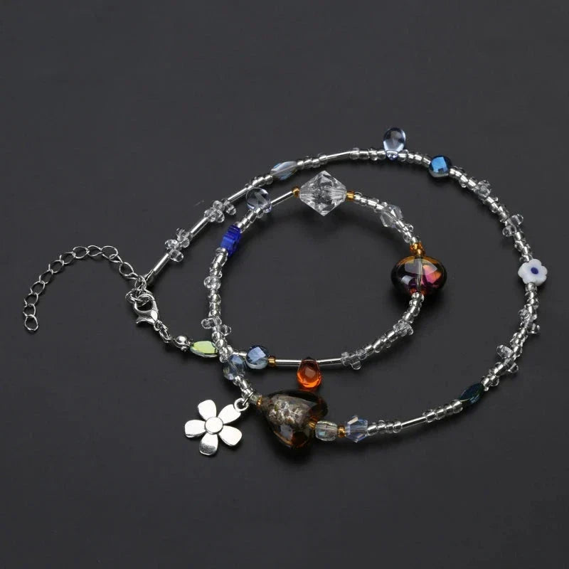 Collar con Colgantes de Flores para Mujer