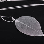 Collar Bohemio Hoja Colgante plata
