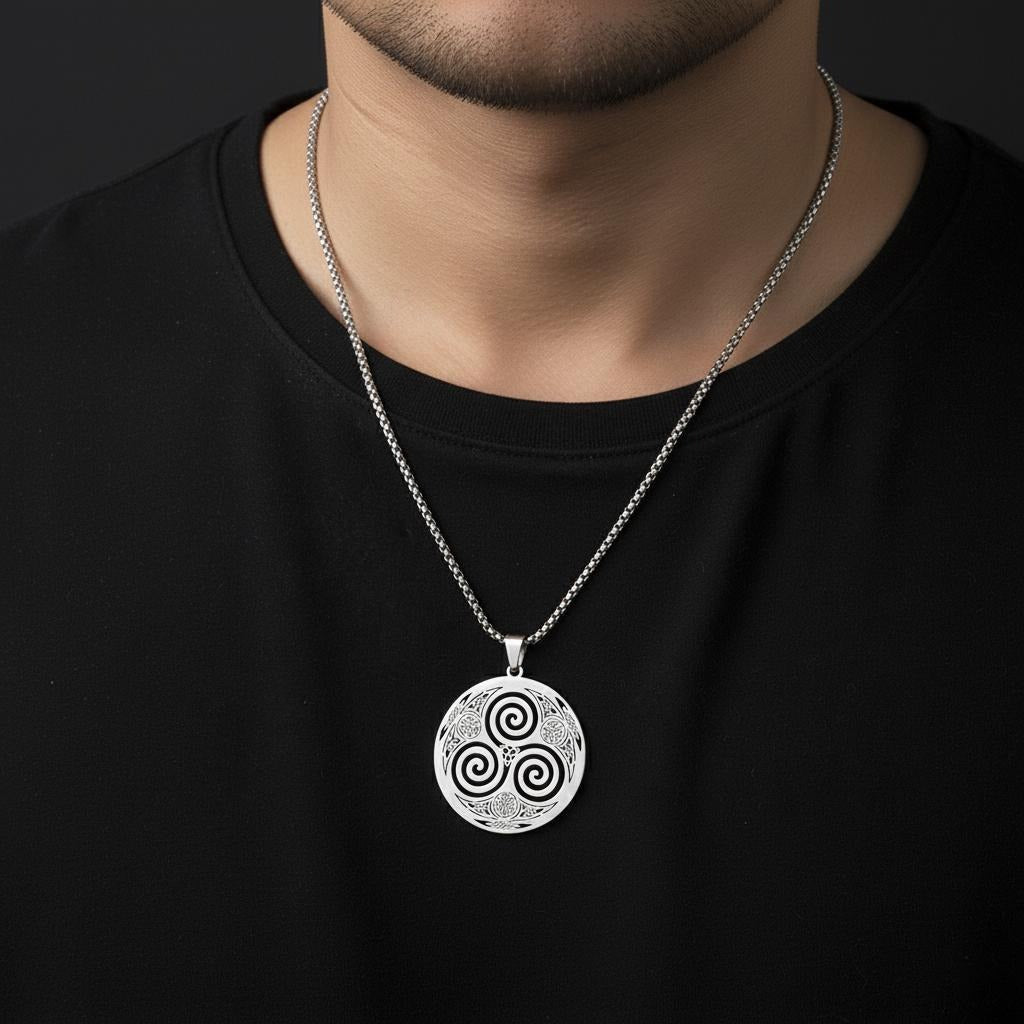 Collar Celta Colgante Triskel Vikingo Hombre Mujer Nórdico