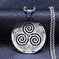 Collar Celta Colgante Triskel Vikingo Hombre Mujer Nórdico plata