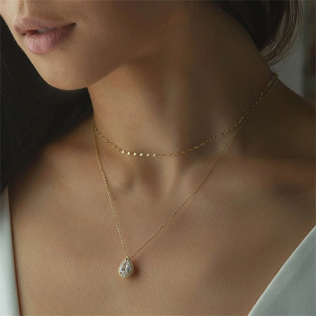 Collar Cadena de Espalda para Boda con Diamantes