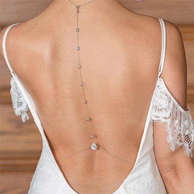 Collar Cadena de Espalda para Boda con Diamantes