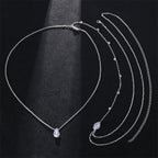 Collar Cadena de Espalda para Boda con Diamantes en plata