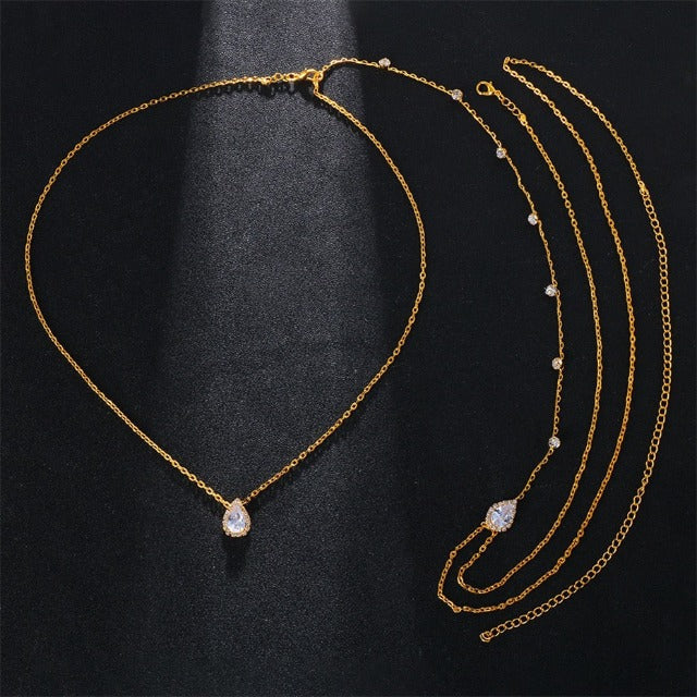 Collar Cadena de Espalda para Boda con Diamantes en oro