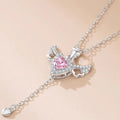 Collar Corazón Alas de Ángel rosa