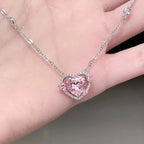 Collar Corazón Brillante para Mujer en Plata Ley