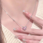 Collar Corazón Brillante para Mujer en Plata Ley