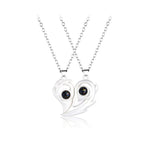 Collar Corazón Separables para Pareja plata