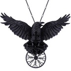Collar Cuervo de Odín Colgante Celta Vikingo Hombre Mujer Nórdico