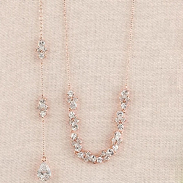 Collar para Espalda de Boda en oro rosa